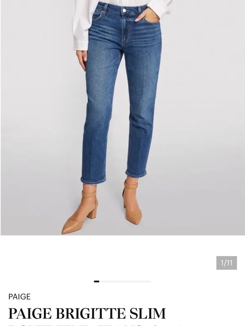 PAIGE Brigitte Slim Straight Jeans in Classic Blue Denim